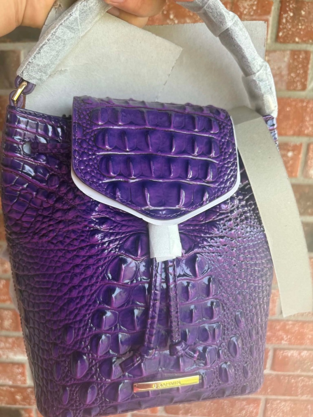 NWT Brahmin Kendall Backpack Royal Purple. Condition is New with Tags.